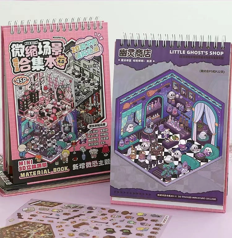 3D Miniature Scene Sticker Book