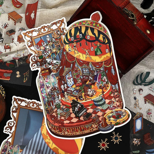 3D Big Size Sticker Scene Laboratory Operating Room Puppet Art Spooky House