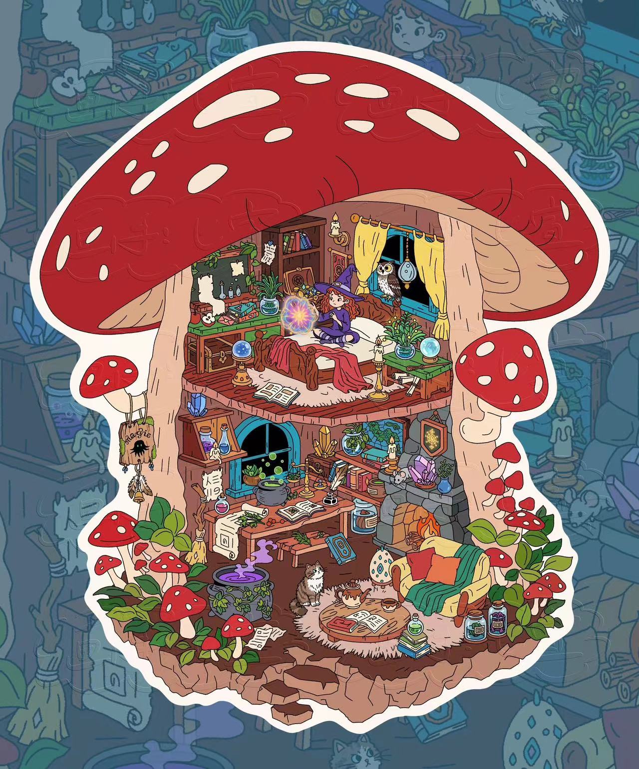 Big Size 3D Sticker Scene Sweet Living Room Bathroom