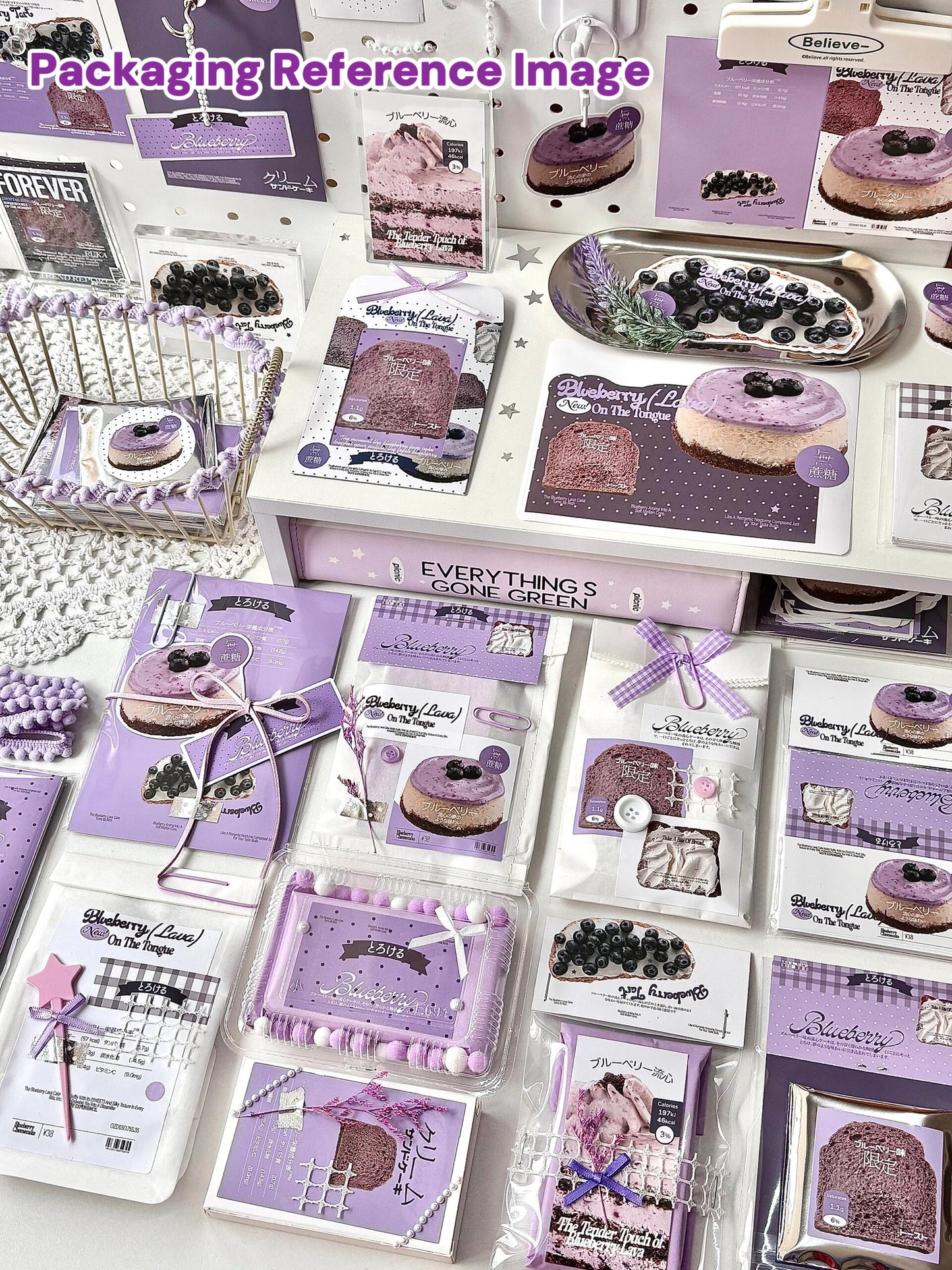 Blueberry Cake Ephemera Kit for Journaling Scrapbooking Packaging