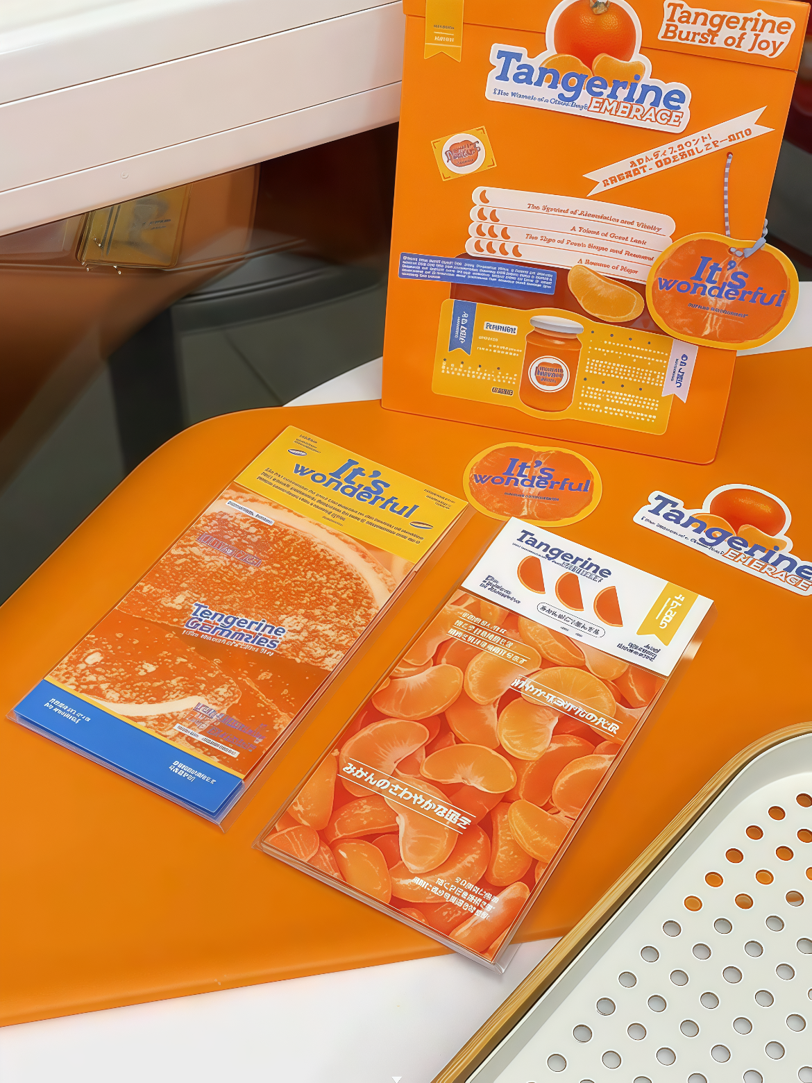 Orange Decorative Ephemera Kit for Journaling Scrapbooking Packaging