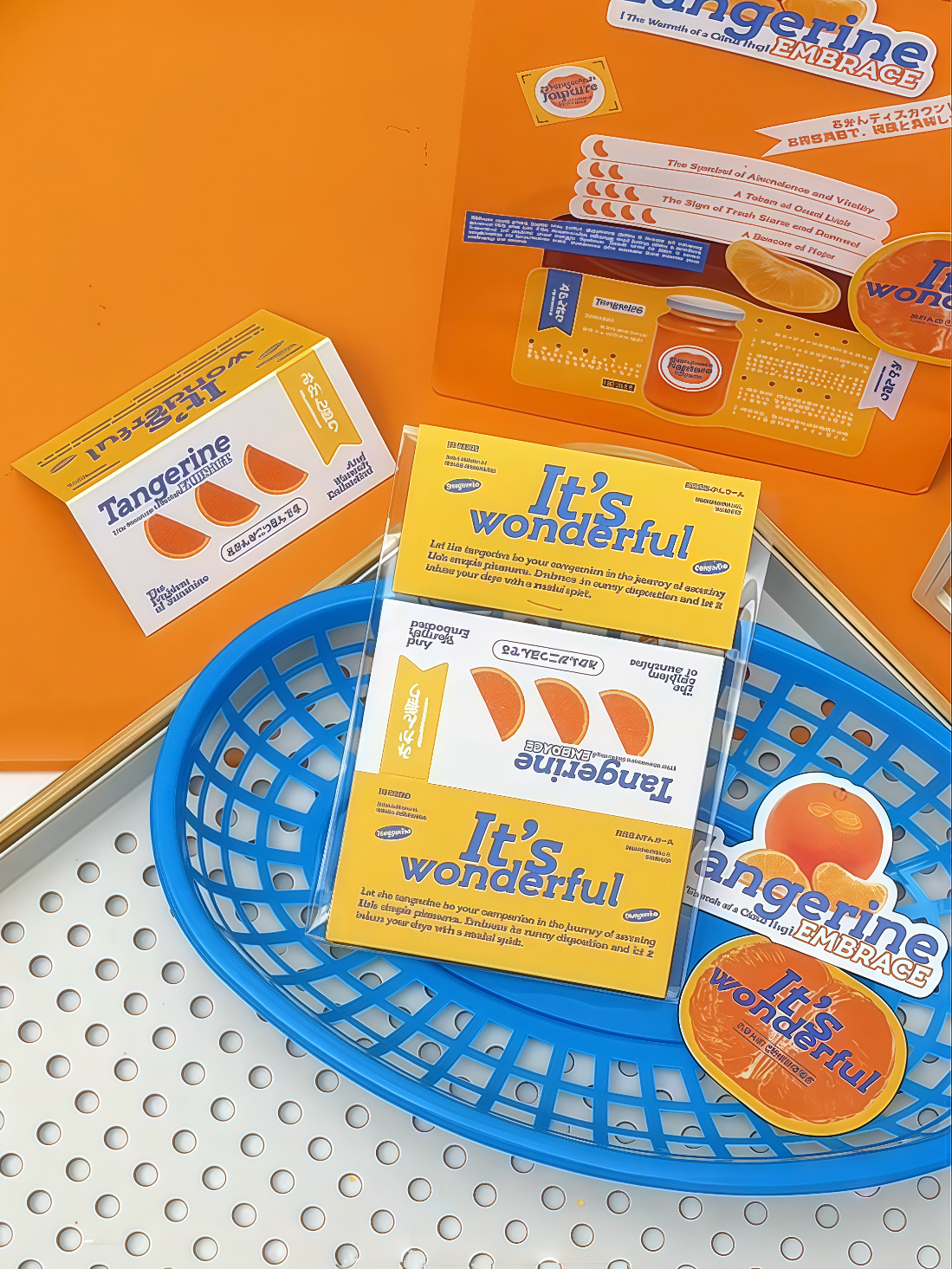 Orange Decorative Ephemera Kit for Journaling Scrapbooking Packaging