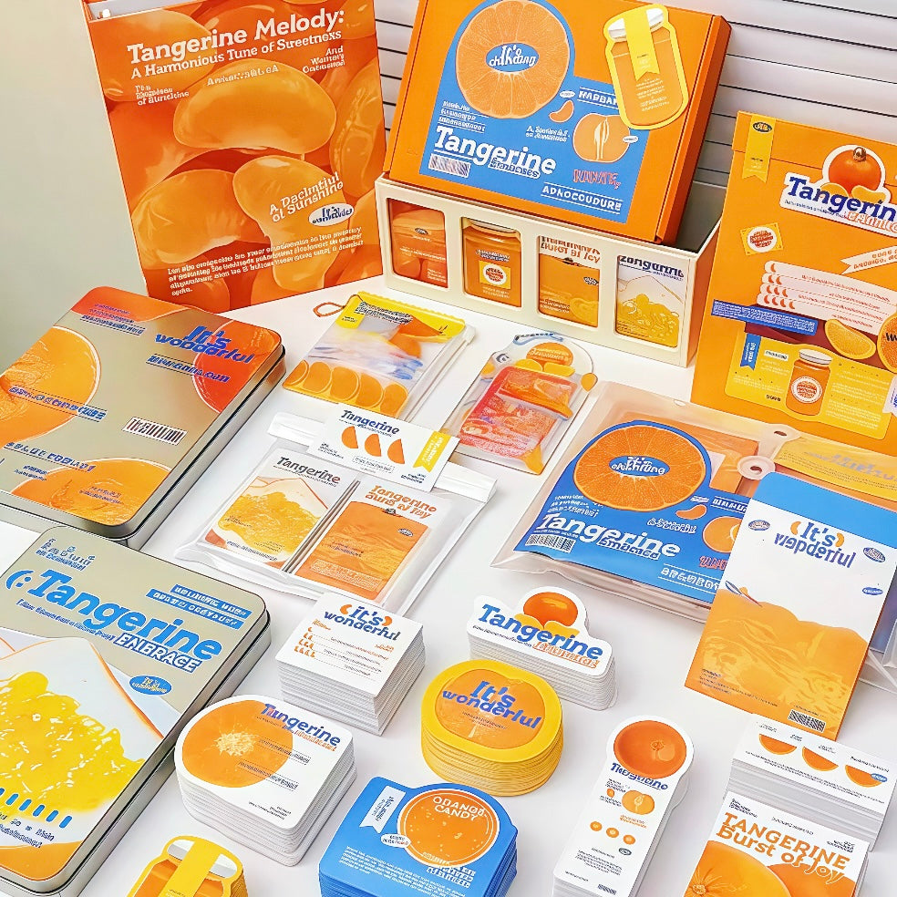 Orange Decorative Ephemera Kit for Journaling Scrapbooking Packaging