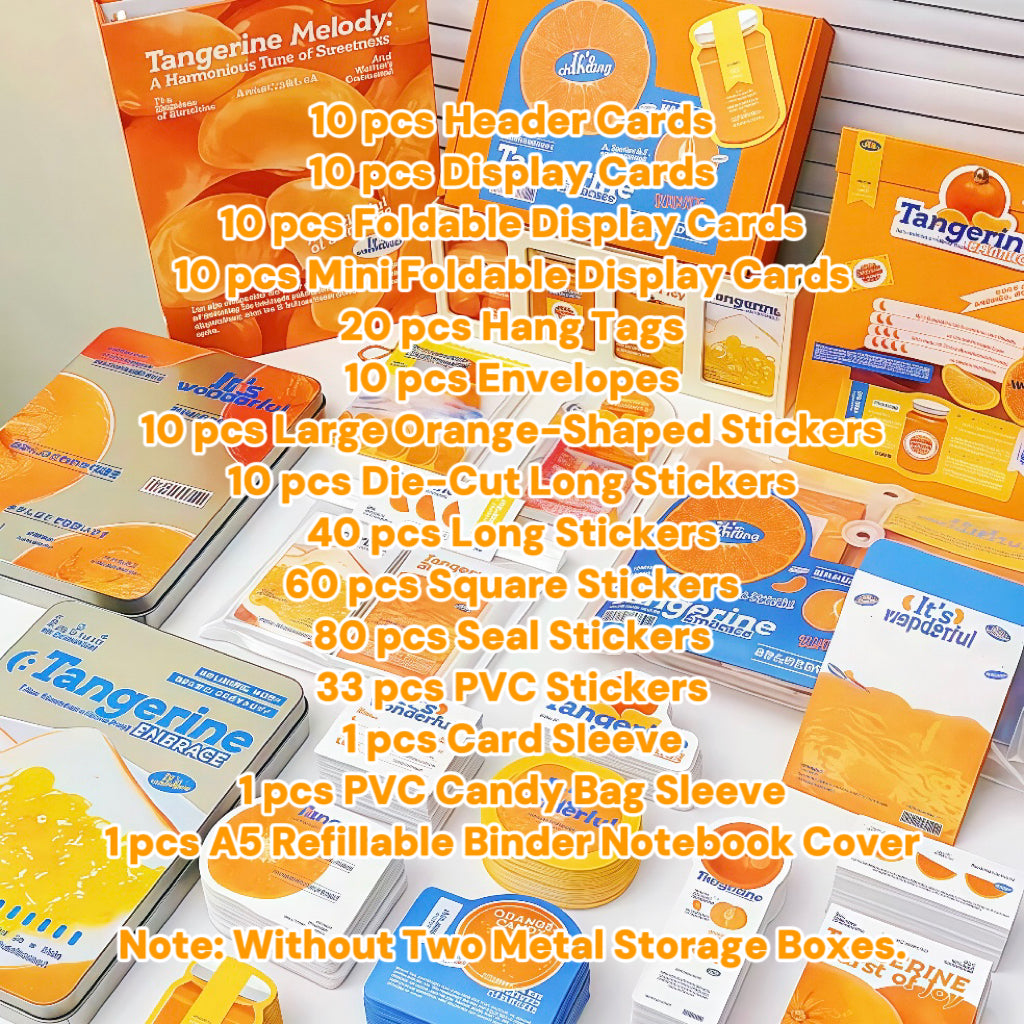 Orange Decorative Ephemera Kit for Journaling Scrapbooking Packaging