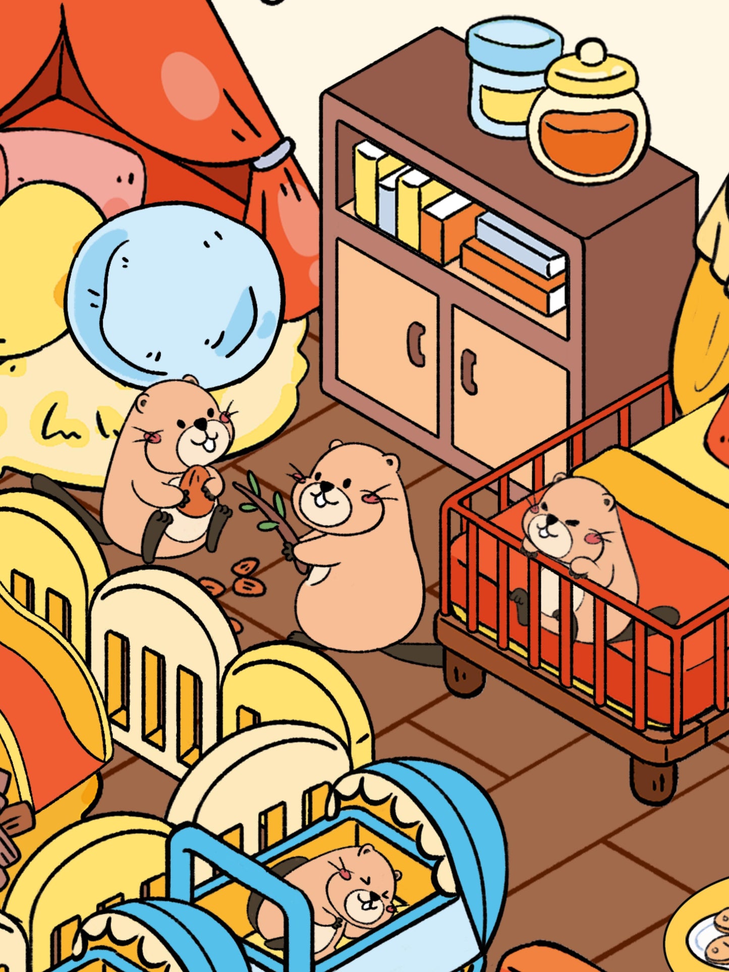 3D Sticker Puzzle Create Beaver’s Happy Life Spring Outing