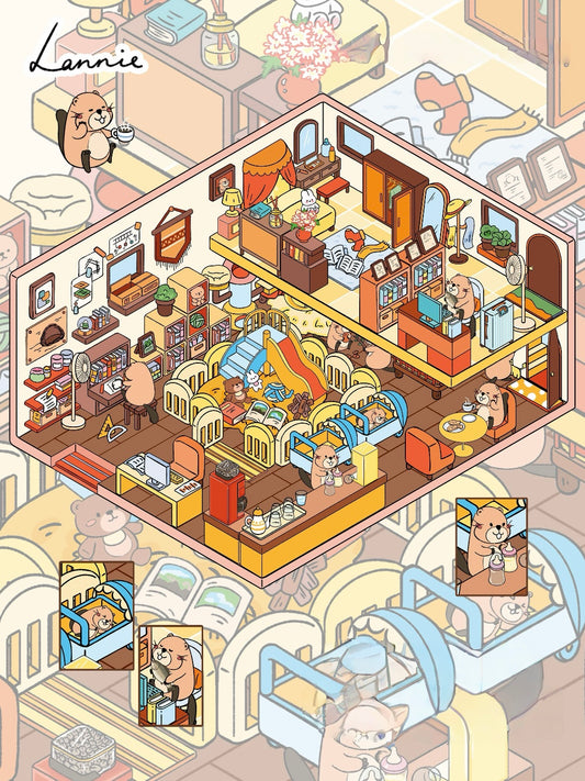 3D Sticker Puzzle Create Beaver’s Happy Life Spring Outing