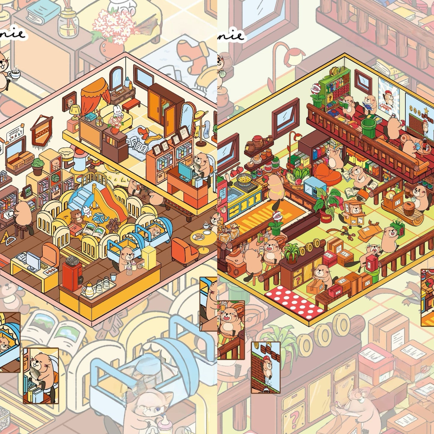 3D Sticker Puzzle Create Beaver’s Happy Life Spring Outing