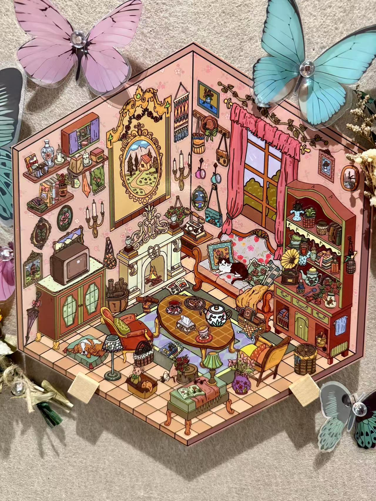 Big Size 3D Sticker Scene Sweet Living Room Bathroom