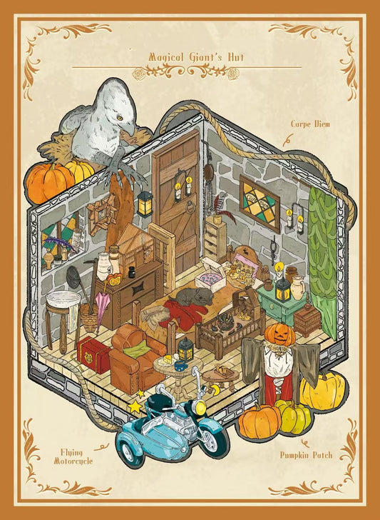 3D Magic Scene Sticker Burrow Gryffindor Slytherin Hufflepuff Common Room