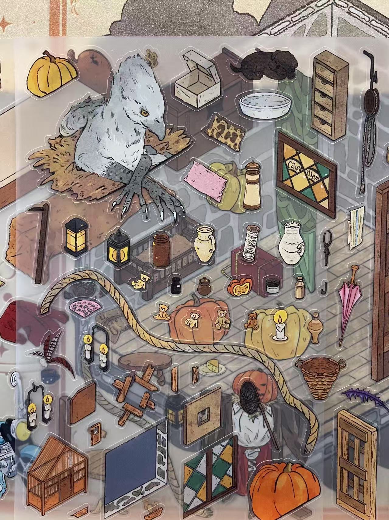 3D Magical Scene Sticker Hagrid’s Hut The Burrow Slytherin Common Room
