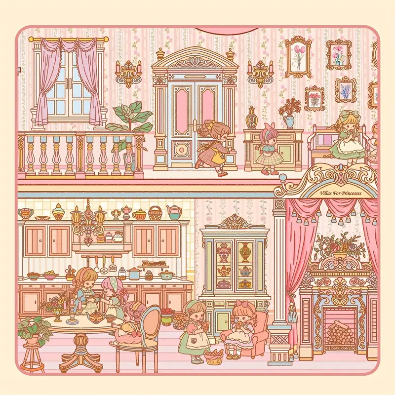 DIY Victorian Dollhouse Style Floating Island Orchard Bunny 3D Miniature Scenery Stickers