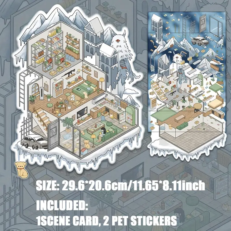 Horror Hospital|Summer Seal World|Terrible Classroom|Snow House DIY Stickers
