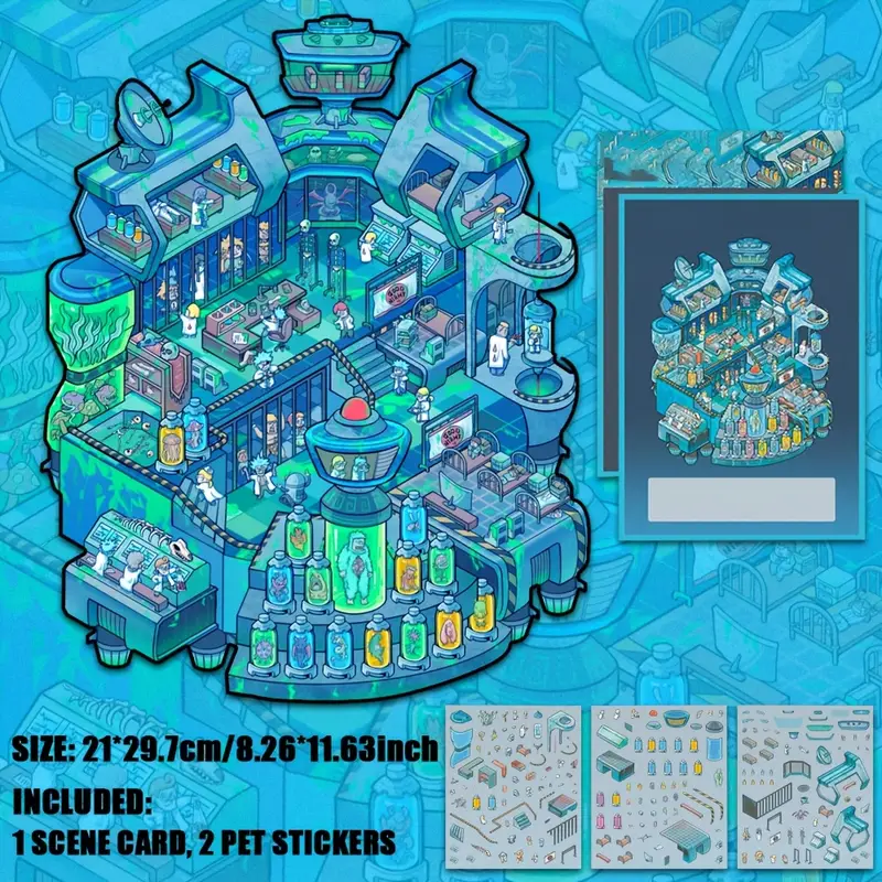 Horror Hospital|Summer Seal World|Terrible Classroom|Snow House DIY Stickers