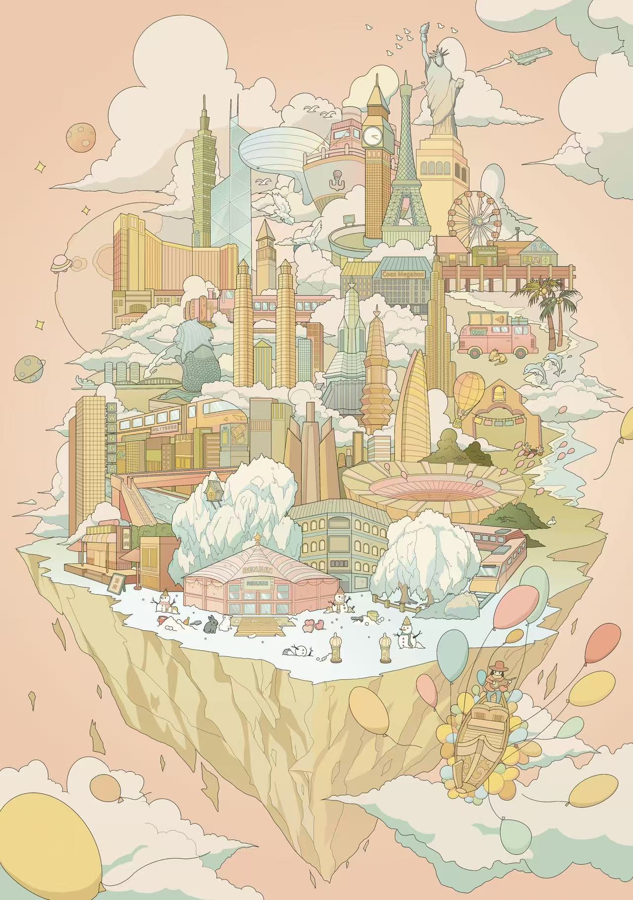 Specimen Studio Castle in the Sky Big Size 3D Sticker Scene