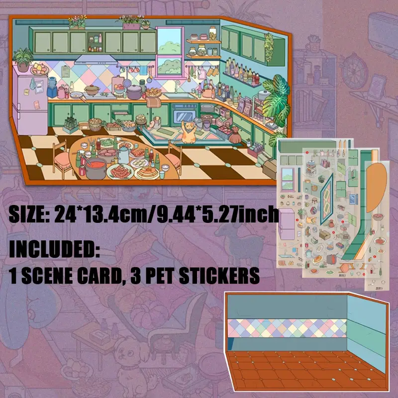 Her Cozy Home Life 3D Scene Stickers