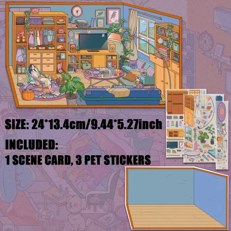 Her Cozy Home Life 3D Scene Stickers