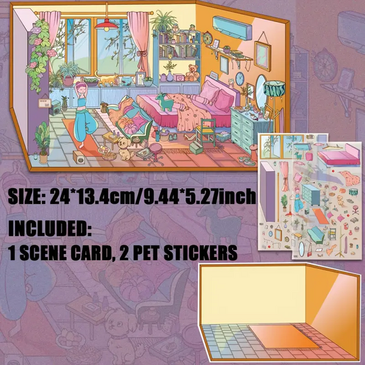 Her Cozy Home Life 3D Scene Stickers