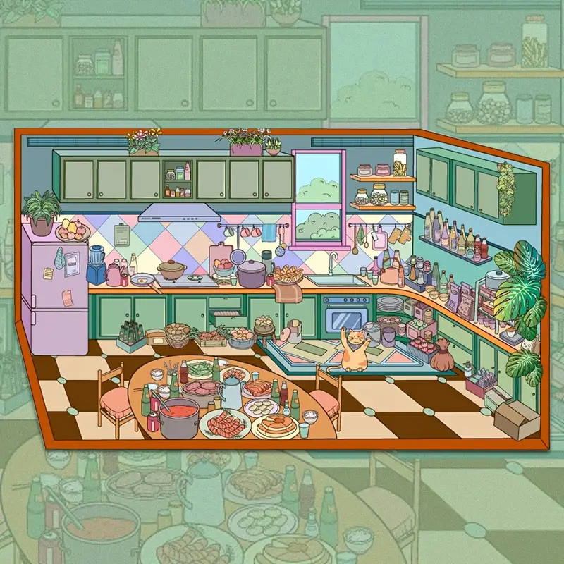 Her Cozy Home Life 3D Scene Stickers