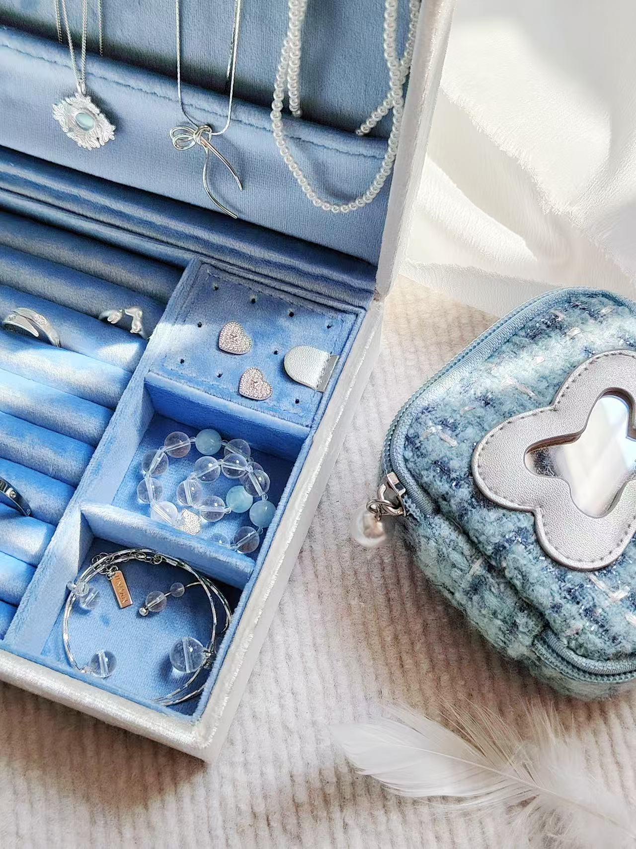 Ocean Wishes Velvet Pearl Jewelry Storage Box