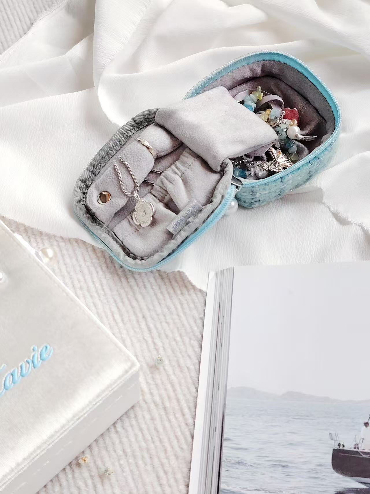 Ocean Wishes Velvet Pearl Jewelry Storage Box