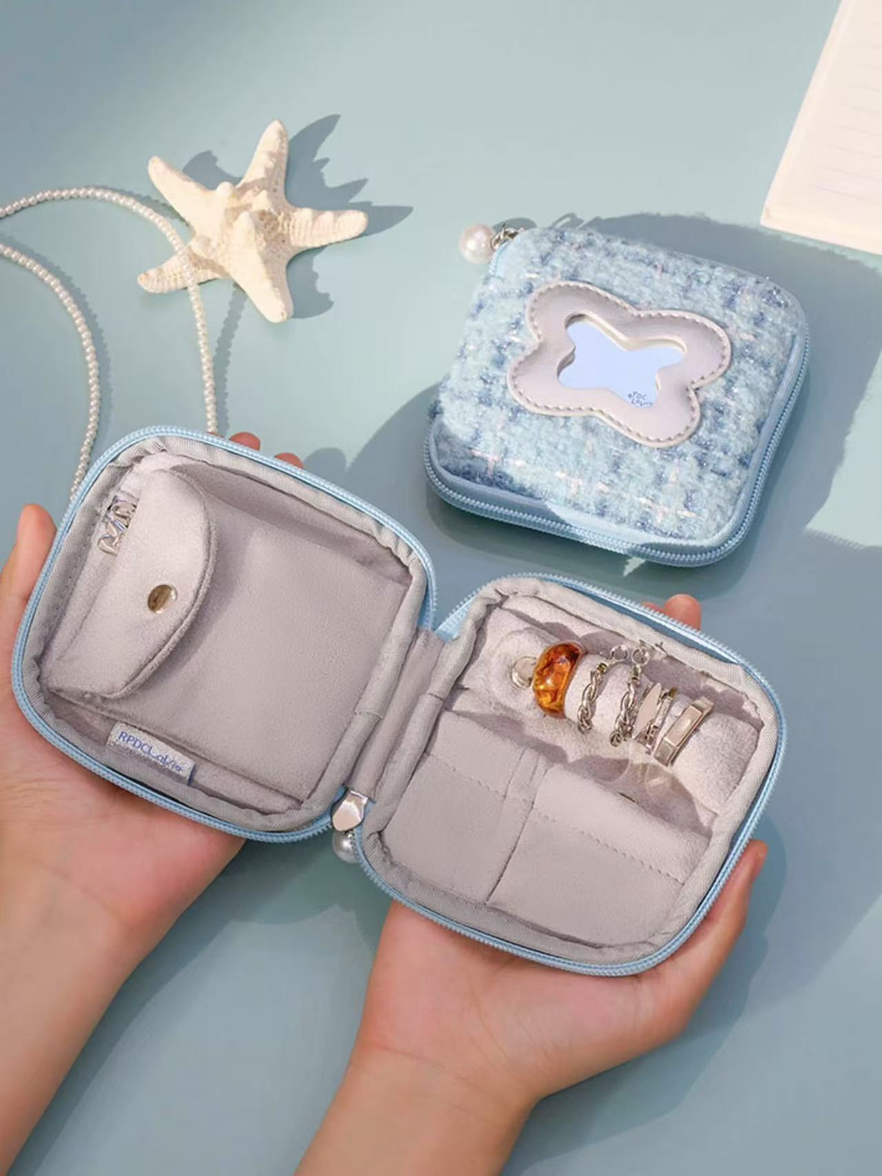 Ocean Wishes Velvet Pearl Jewelry Storage Box