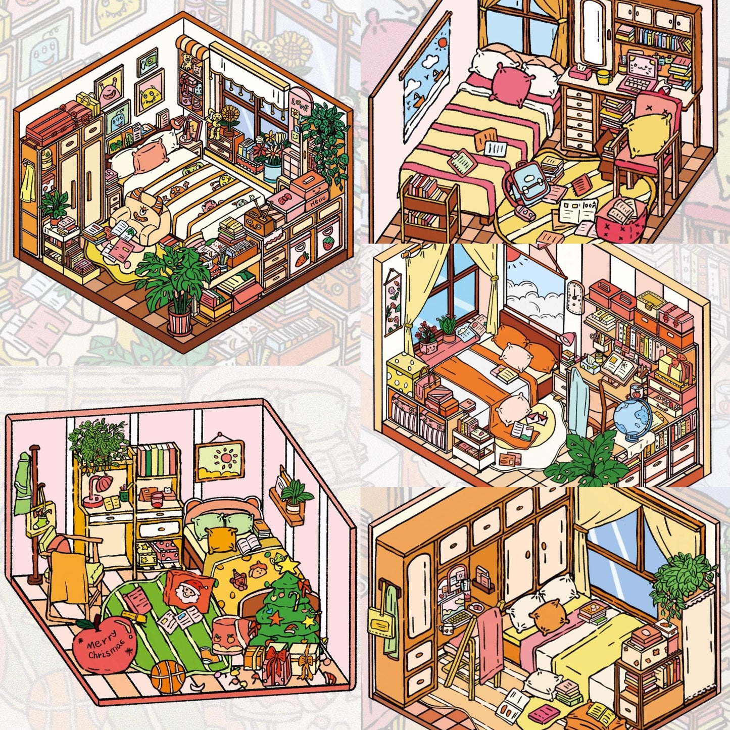 DIY 3D Landscape Sticker Cute Miniature Room Scenes