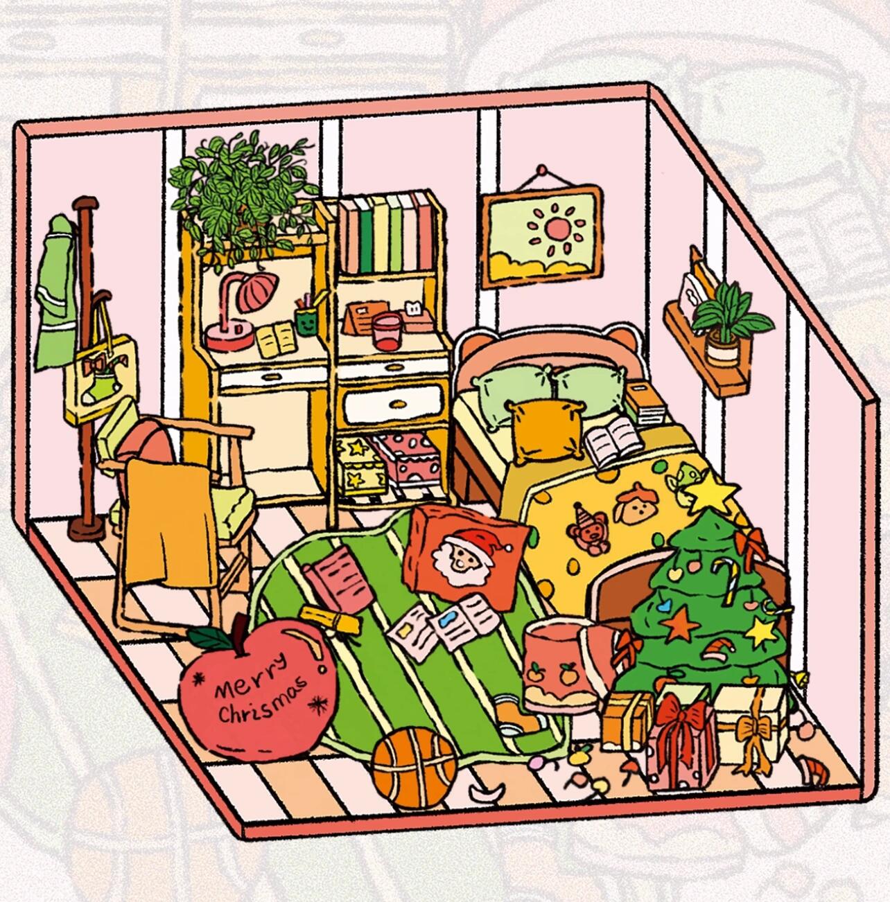 DIY 3D Landscape Sticker Cute Miniature Room Scenes