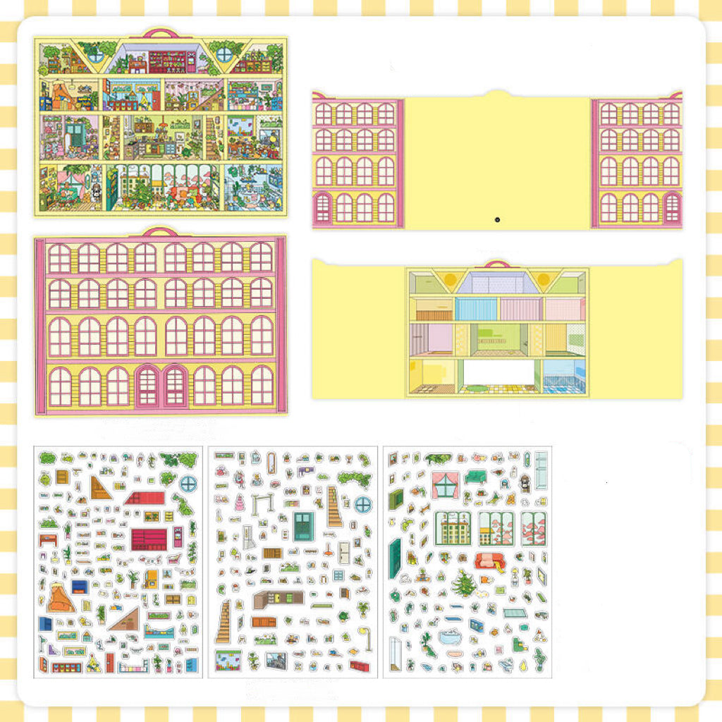 3D Landscape Sticker Pink Apartment Doll Apartment