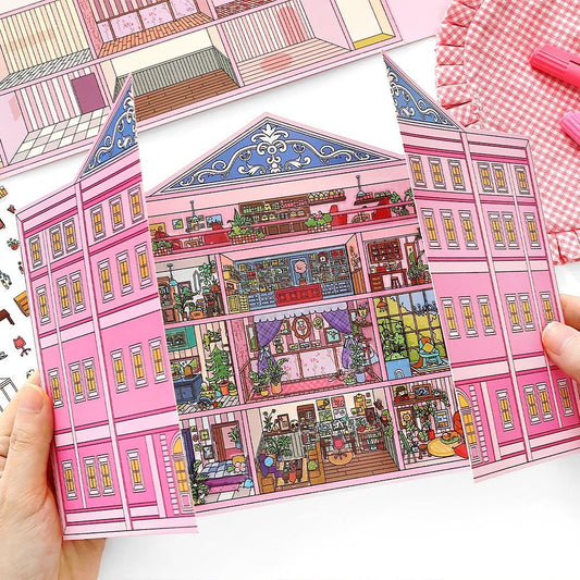 3D Landscape Sticker Pink Apartment Doll Apartment
