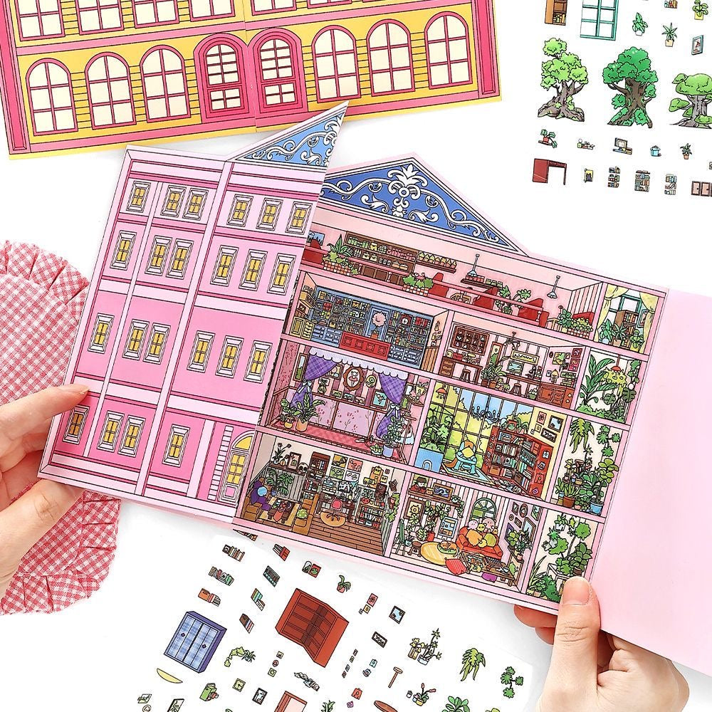 3D Landscape Sticker Pink Apartment Doll Apartment