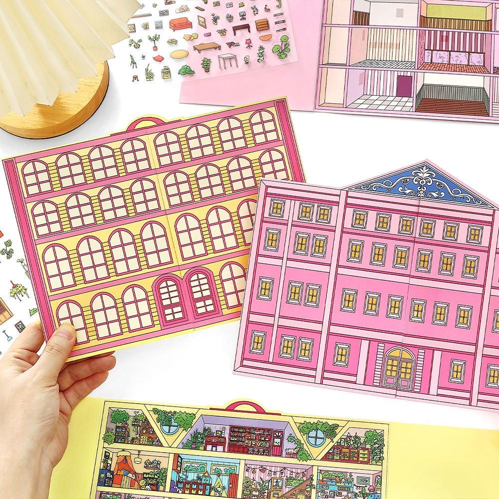 3D Landscape Sticker Pink Apartment Doll Apartment