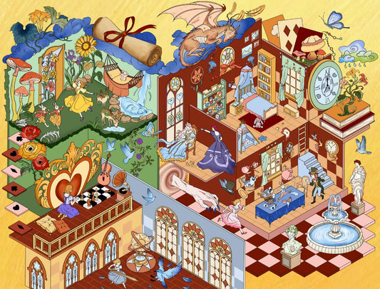 3D DIY Scene Stickers Puzzle Build Gothic Castle Night Tour Star House