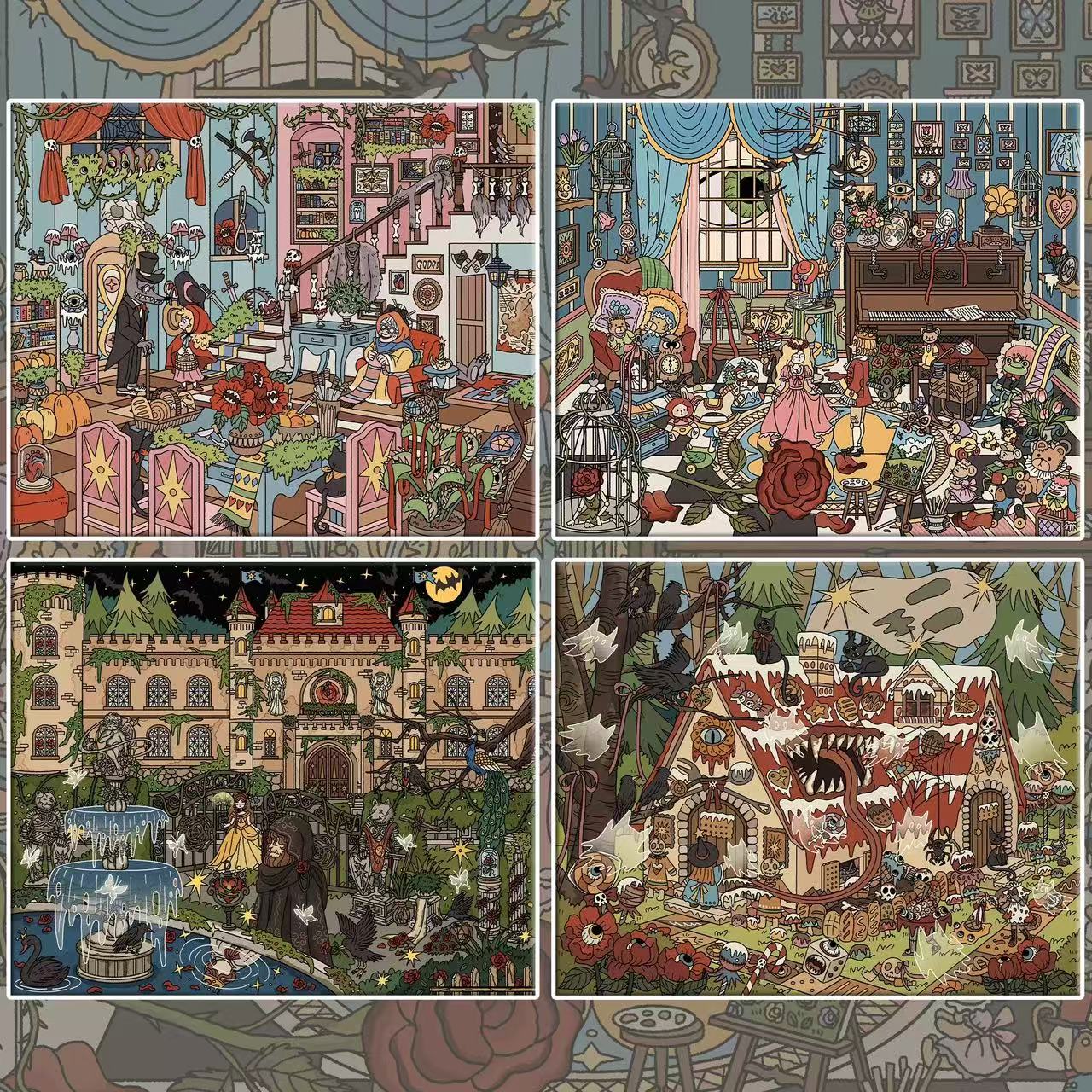 3D DIY Fairy Tale Sticker Puzzle – Dreamy & Dark Scenes