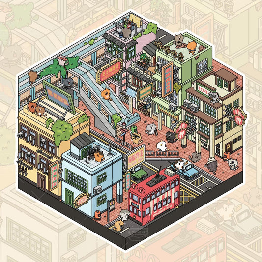 DIY Cute Cat-Themed Landscape Stickers