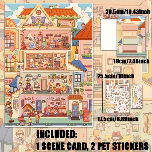 Fairy Tale Castle Bunny Dance Studio Music Festival 3D Scene Stickers