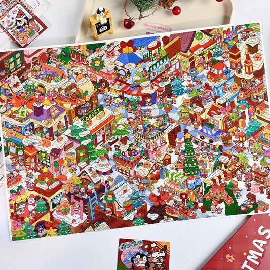 Big Size Christmas Eve 3D Landscape Sticker