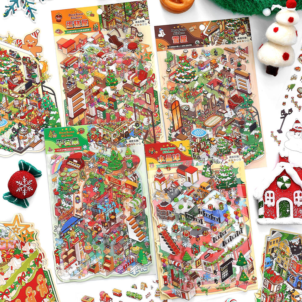 Sticker Scene Christmas Cabin House Cozy Winter House