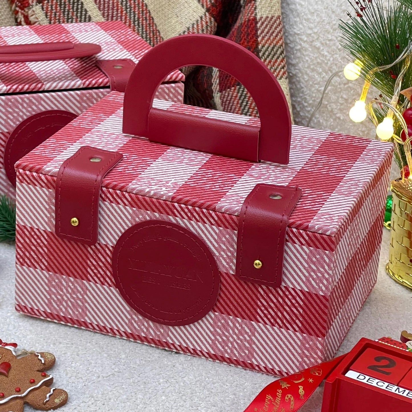 Red Plaid Christmas Box