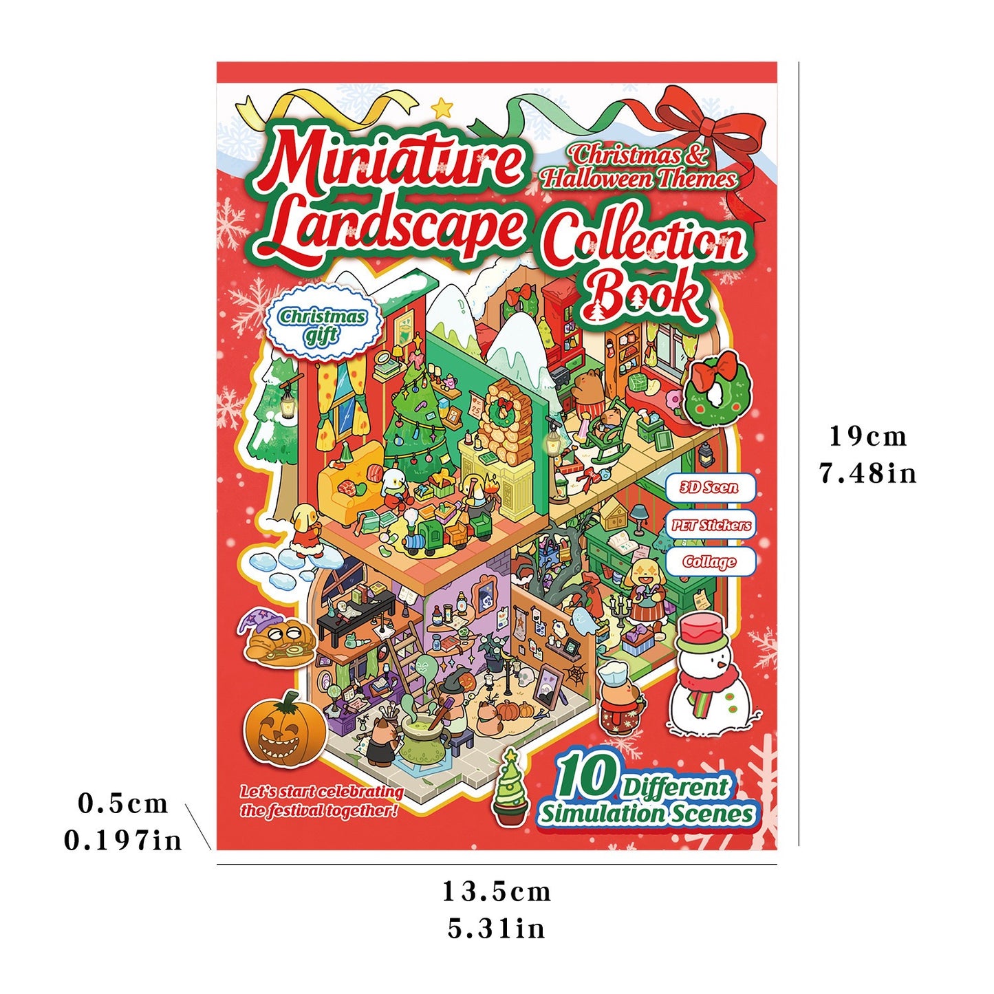 Christmas Theme Landscape Collection 6.0 Series 3D Miniature Sticker Book