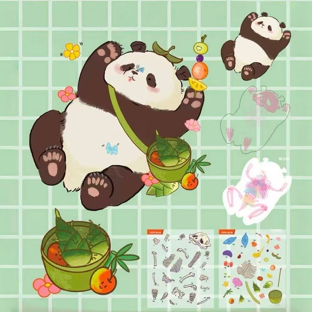 DIY Panda Cthulhu Red Dragon Bird Anatomy Stickers