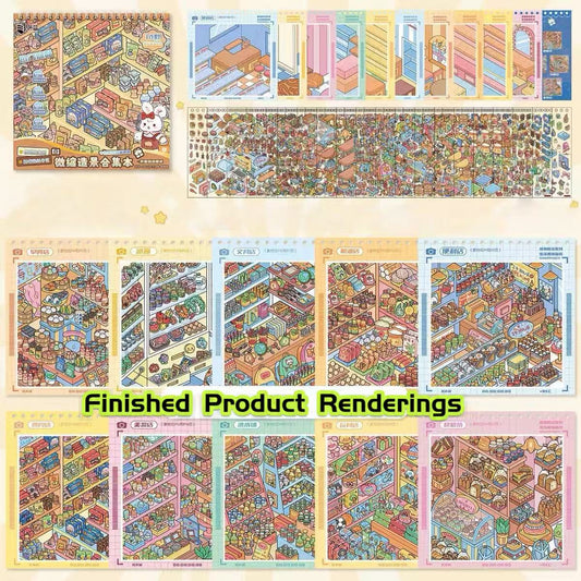 DIY Organizing Supermarket Shelves 3D Sticker Book