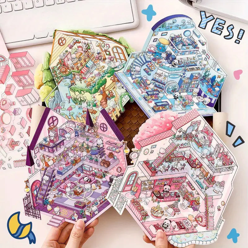 Make Animal Miniature House 3D Sticker Scene