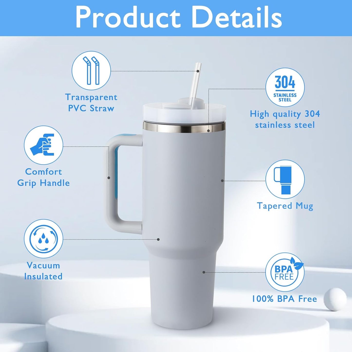 Ultimate Personalized BLUE Tumbler Set|Tote Bag