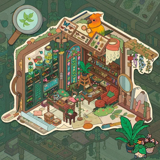 DIY Landscape Stickers Botainst House Perfume Shop Apple House