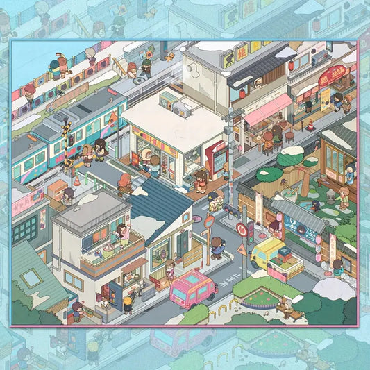 Big Size 3D Sticker Scene: Japanese Retro Street|Courtyard Moments|Mediterranean Sun