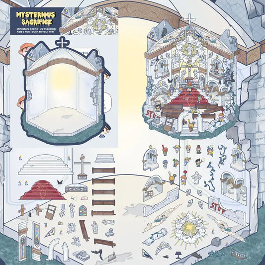 3D Sticker Scene: Secret Sacrifice Pharaoh's Curse Vintage Shop Horror Hospital