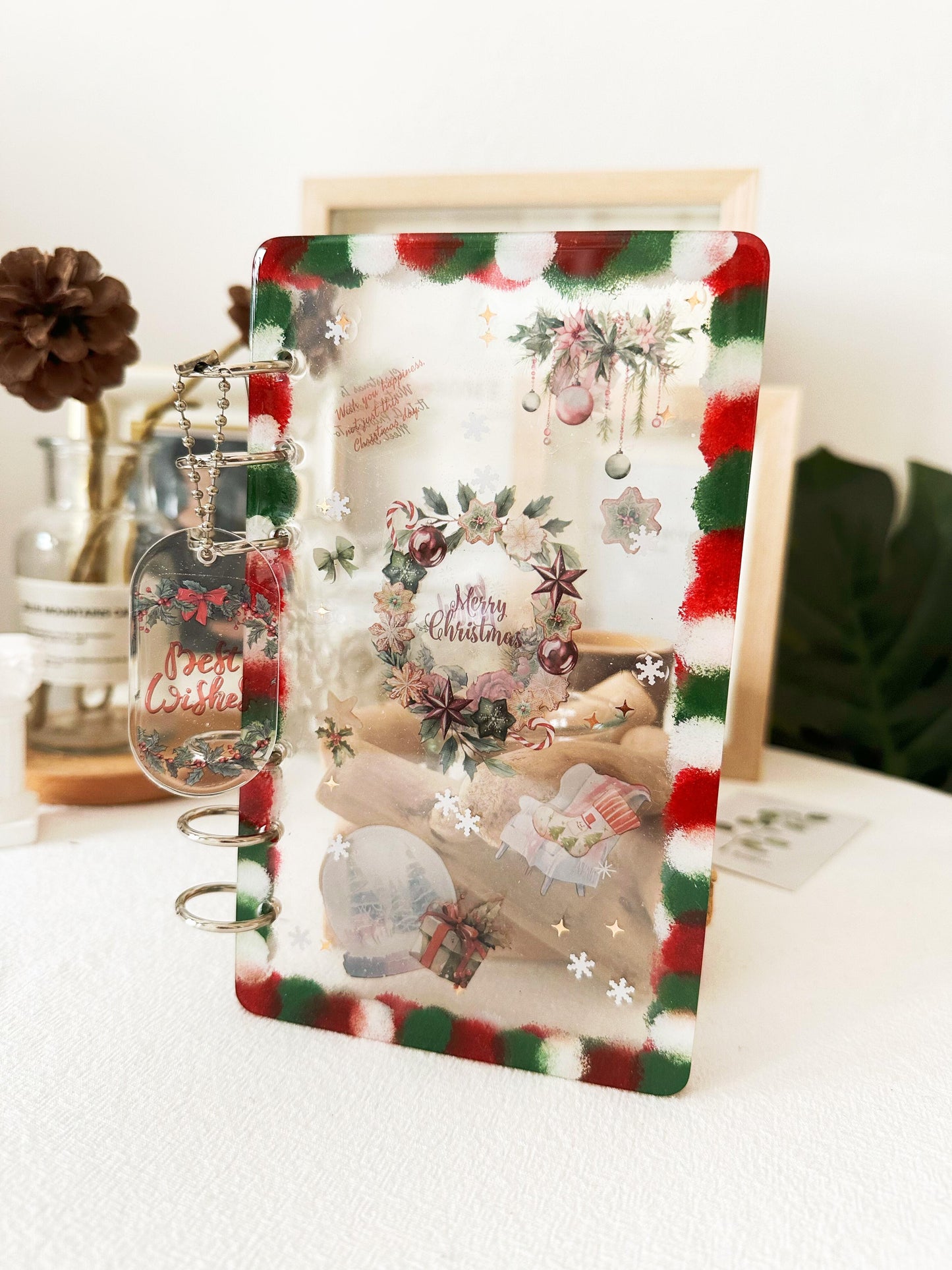 Handmade Resin Christmas Notebook A6 Journal Christmas Gift