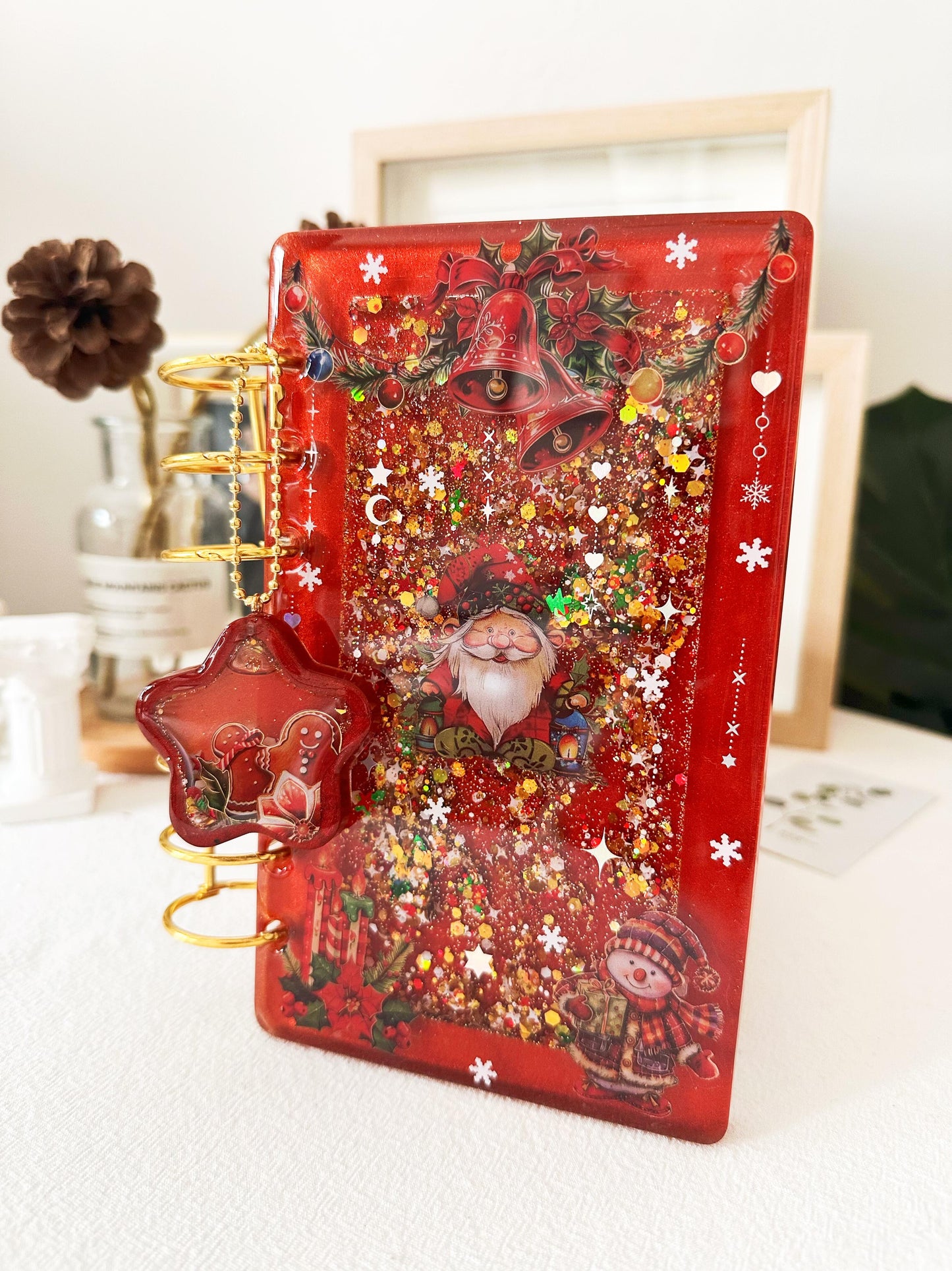 Handmade Resin Christmas Notebook A6 Journal Christmas Gift