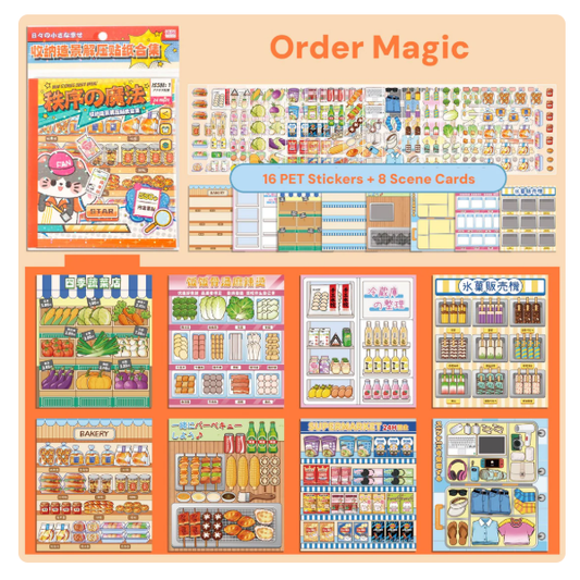 Food Storage Theme Sticker Scene Book