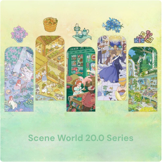 Monet Floral Painting Greenery World Golden Gala Night Landscape Sticker